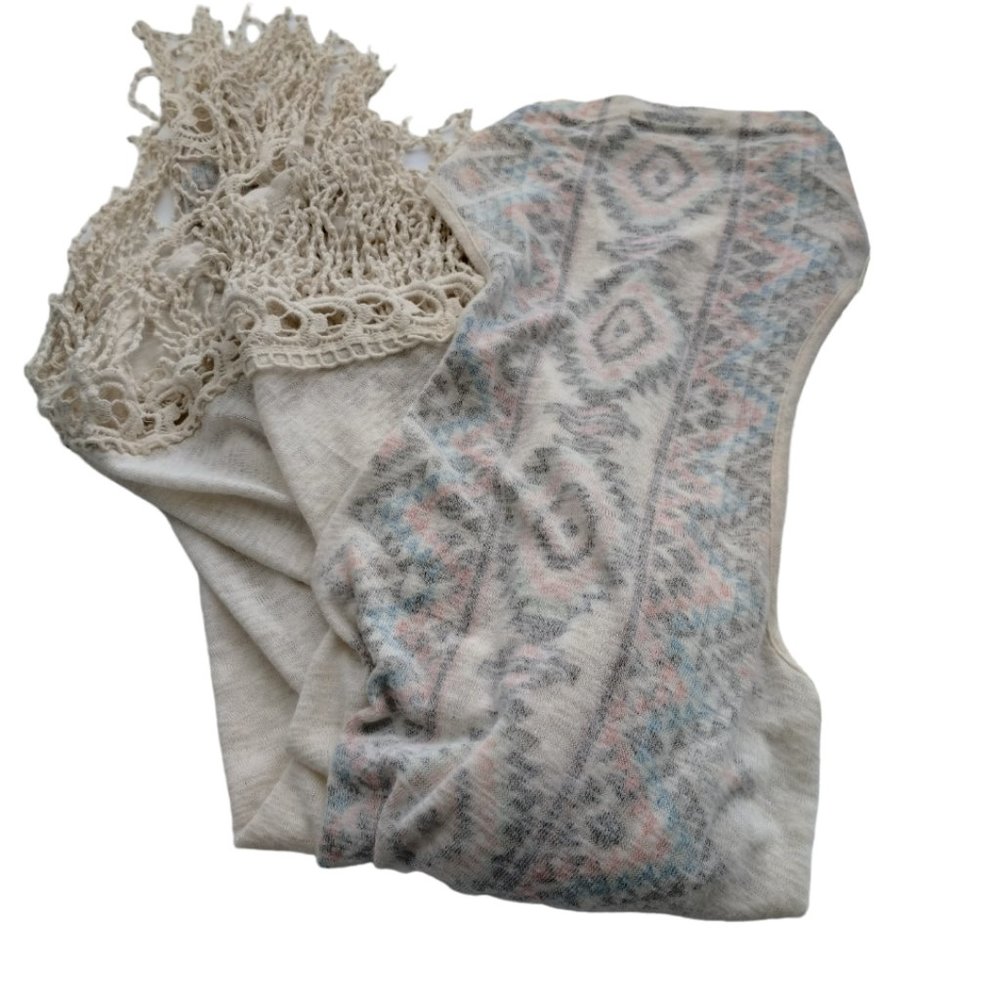 Anthropologie Penelope Project Long Open Cardigan/Ruana/Sleeveless Duster- Boho - Picture 3 of 8